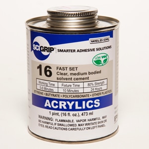 Polycarbonate glue clearance